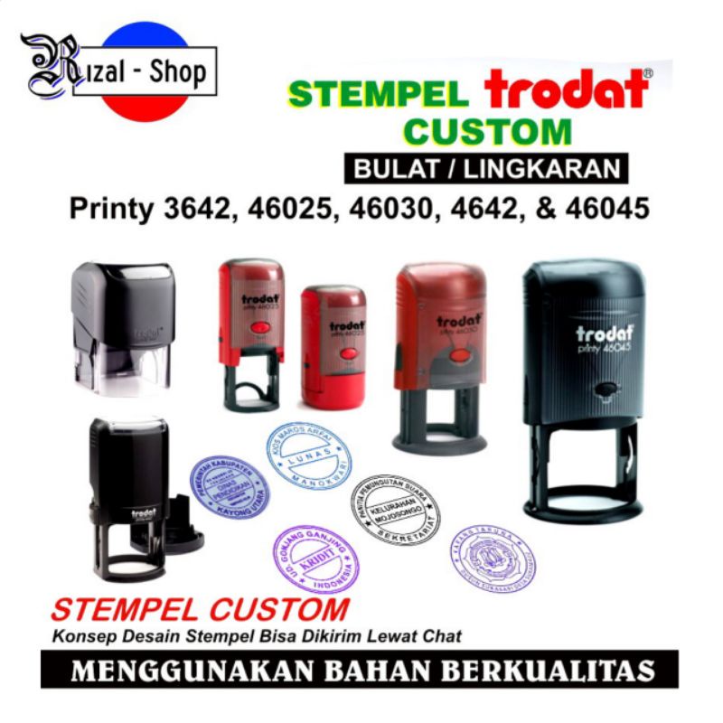

Cetak Stempel Custom Trodat Lingkaran Bulat Logo Nama Perusahaan
