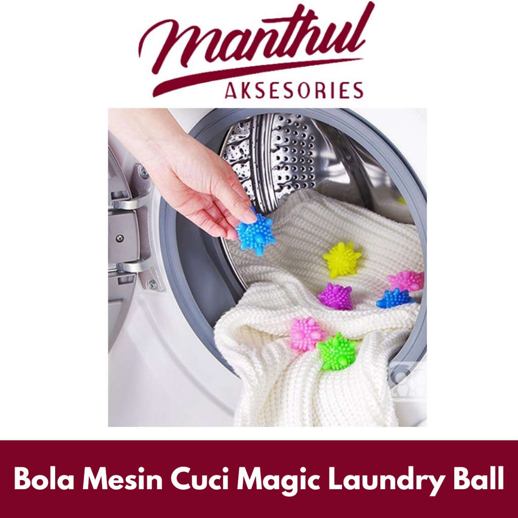 Bola Mesin Cuci Magic Laundry Ball Bola Karet Pembersih Baju Celana