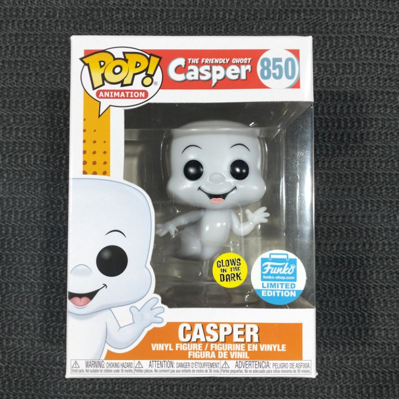 Funko Pop THE FRIENDLY GHOST Casper: CASPER (Glows In The Dark) #850 (Funko Shop Limited Edition)