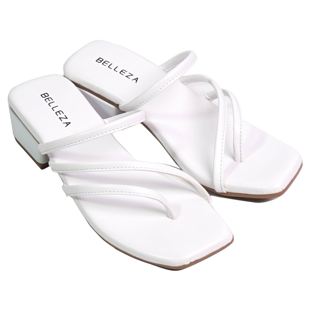 Belleza Shoes Mall Sendal Heels Wanita JOIA White Sandal Heel Cewek Terbaru Murah Kekinian