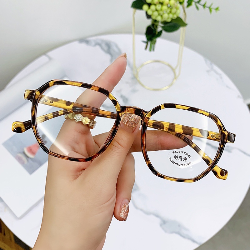 Frame Kacamata Komputer Transparan Kacamata Wanita Pria Anti Blue Light Round Eyewear TR90 Blocking Glasses Optical Spectacle Glasses