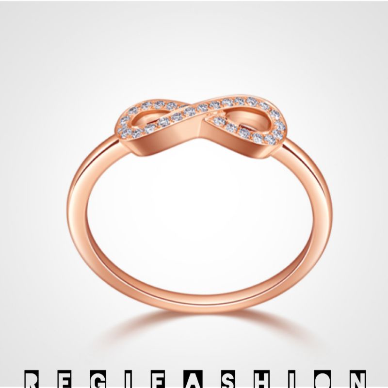 Cincin Titanium Infinity Cincin Wanita Elegan Anti Karat Tidak Luntur