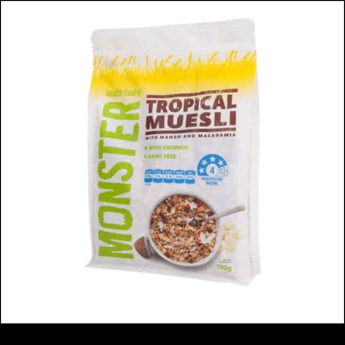 

NEW MONSTER Tropical Muesli 700gr cereal sereal Mango Coconut