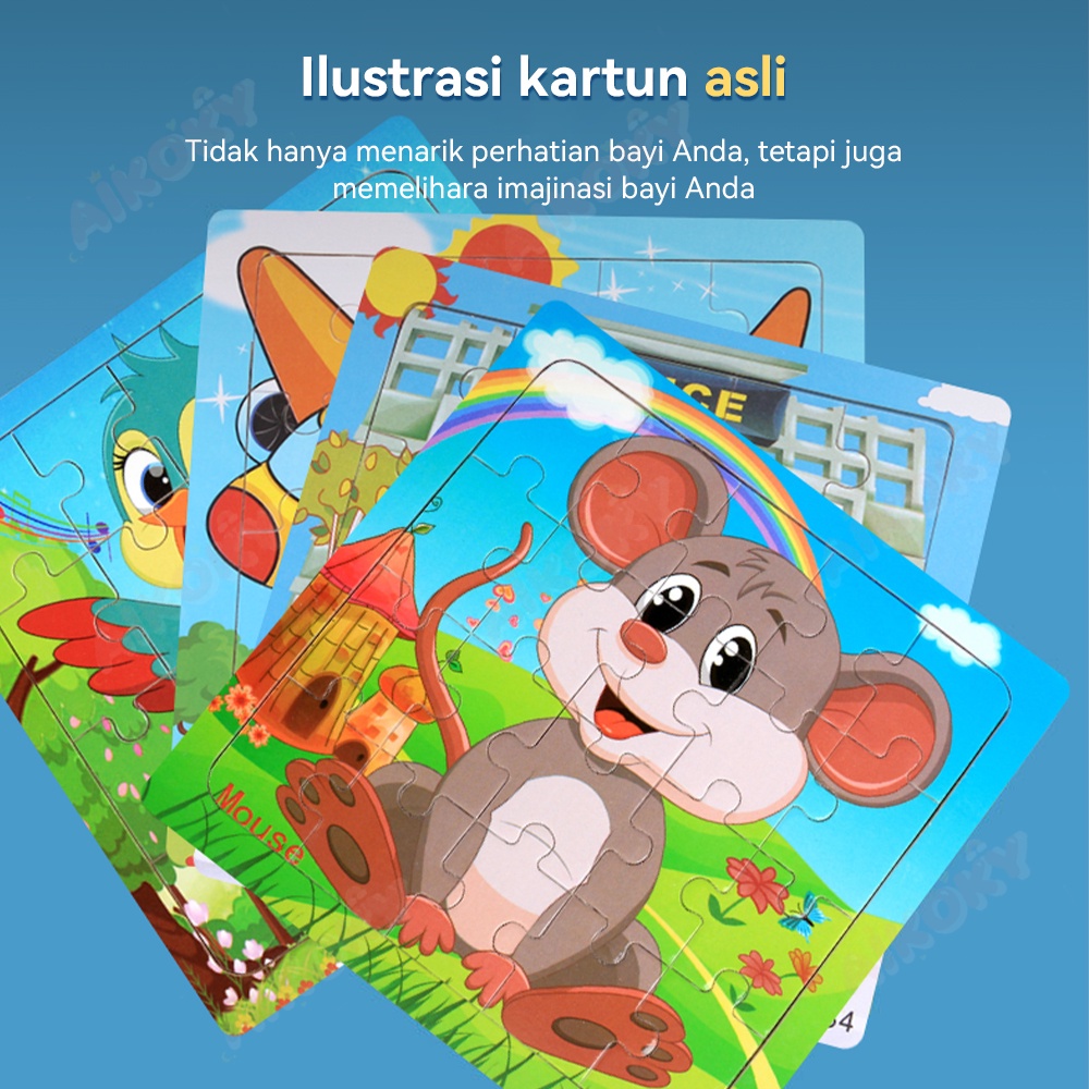 Aikoky Puzzle hewan mainan edukasi anak menarik