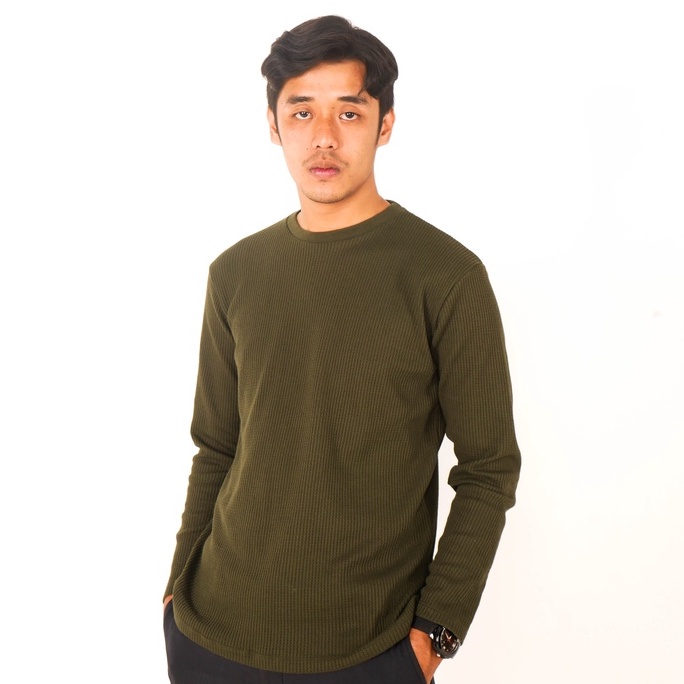 Overweld - Kaos Waffle Long Sleeve Army | Cotton