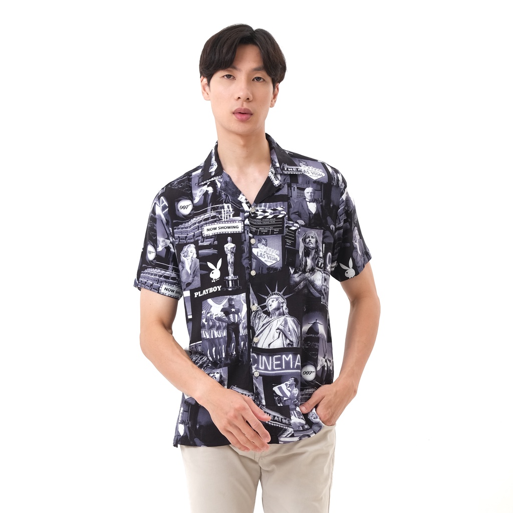 SANVANINA Kemeja Pantai Unisex Motif Hawaiian - Hollywood Shirt E-2045