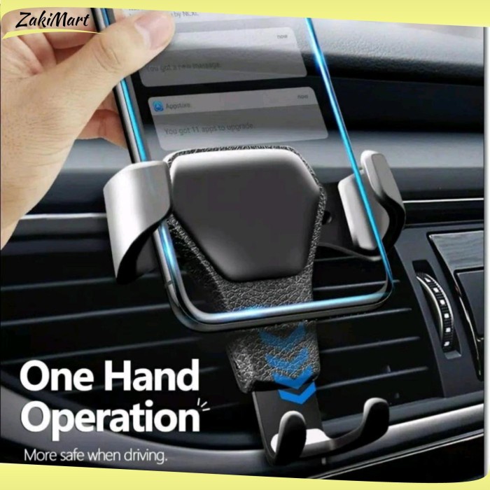 Gravity Car Holder Air Vent Holder HP Di Lubang AC Auto Fit - Hitam