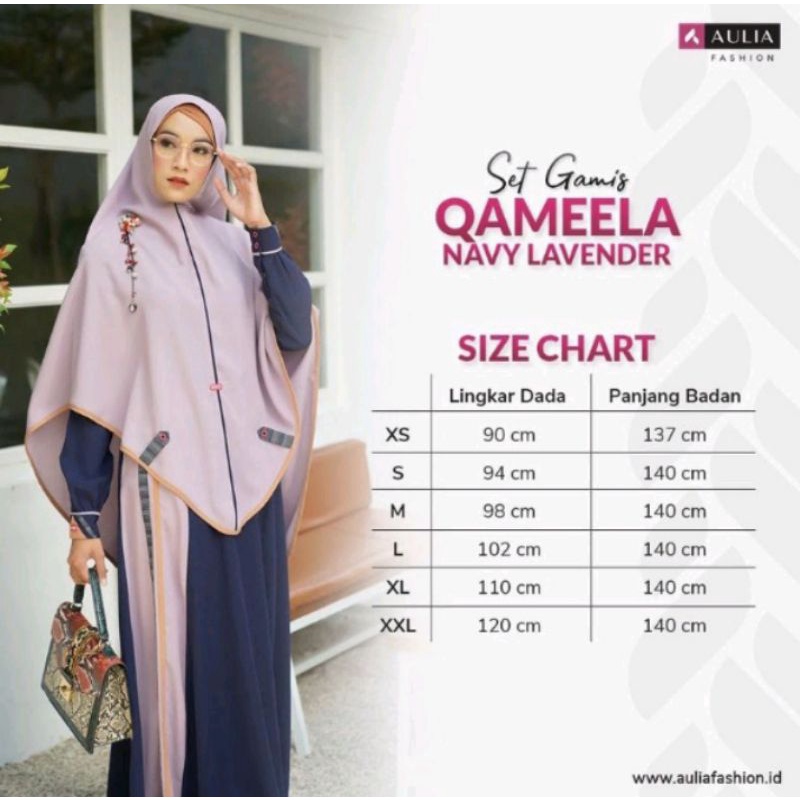 AULIA Fashion Set GAMIS QAMEELA Navy Lavender