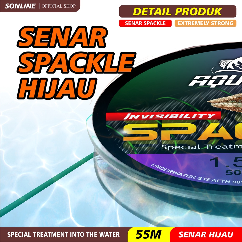 SONLINE - Senar Pancing Warna Hijau Nilon Garis Fishing Line Memancing Garis Sub Utama Senar Pancing Ikan Line Fishing Speckle Bunglon Senar Pancing Nilon Senar Titik Tak Terlihat Garis Invisible Line Nylon