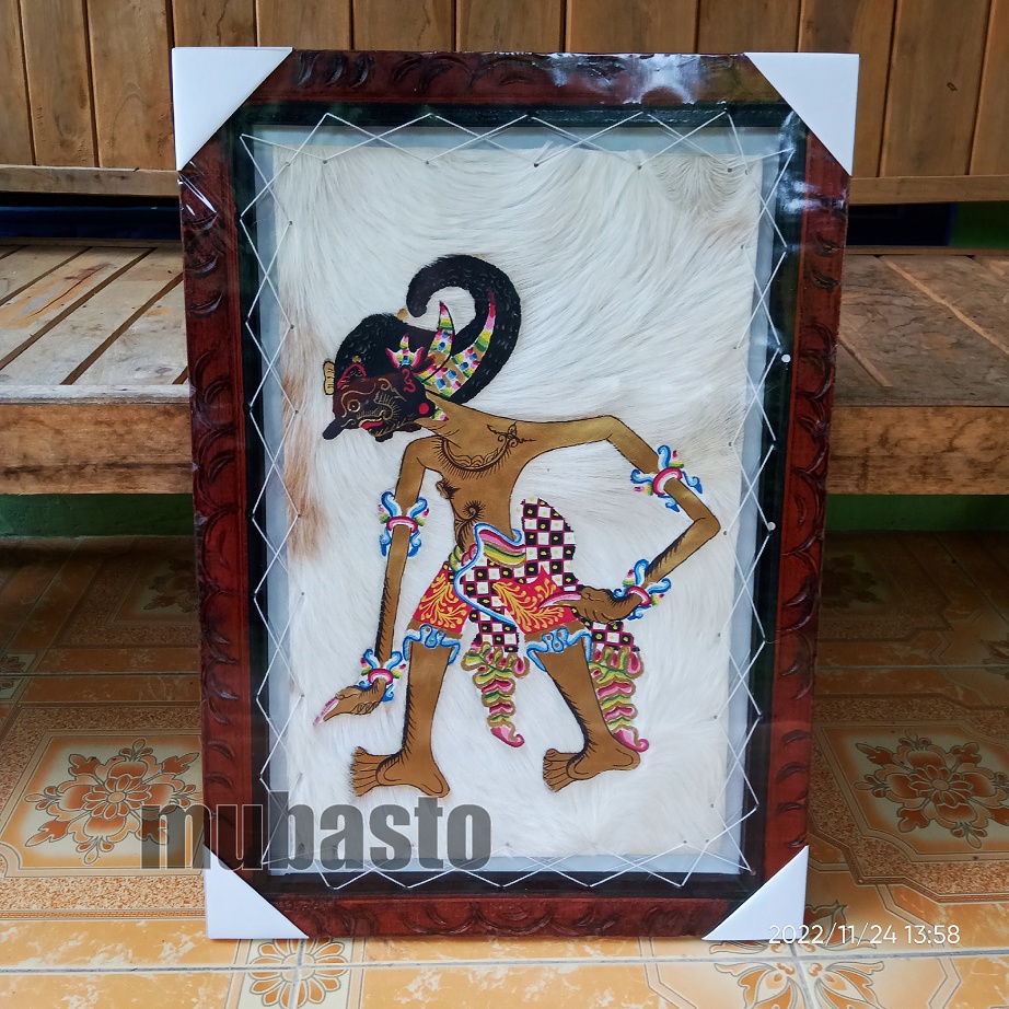 Jual Lukisan Wayang Kulit Pandawa Bima Werkudara 50cm X 70cm Kambing