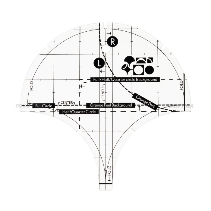 

Matr Penggaris Quilting / Quilt Ruler Half Circle / Orange Peel (Qr-102)