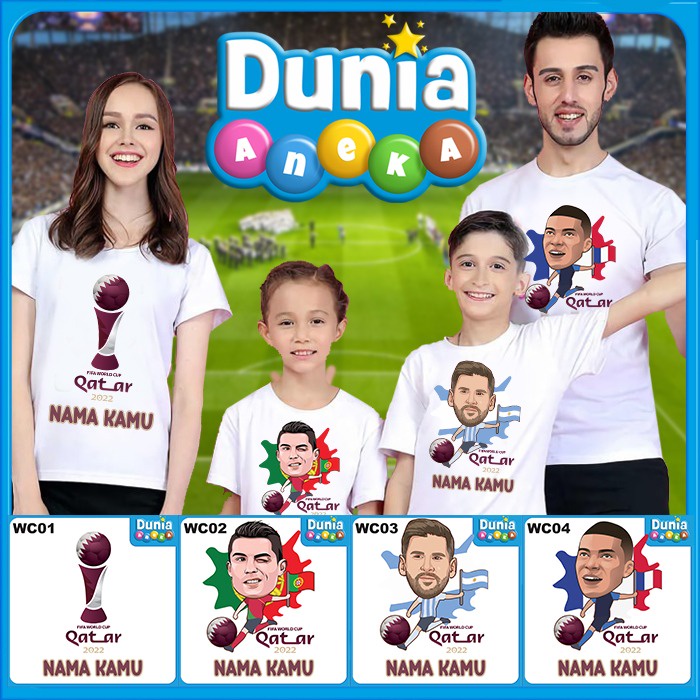 BAJU KAOS ANAK PIALA DUNIA 2022 BANYAK MOTIF (FREE TULISAN / NAMA)