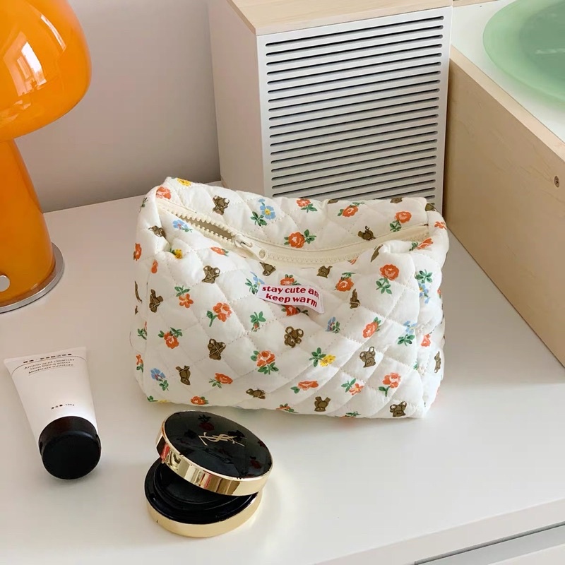 Tasya cosmetic bag bear / pencil case / tas makeup / kotak pensil premium / tempat skincare pouch dompet