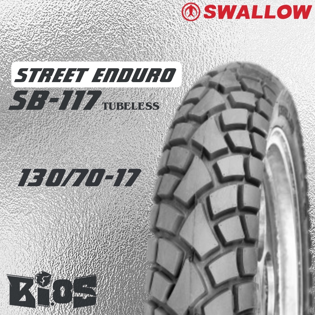 SWALLOW STREET ENDURO SB-117 BAN TUBELESS DUAL PURPOSE RING 17 BAN MOTOR CUSTOM CB JAPSTYLE BRATSTYLE SUPERMOTO