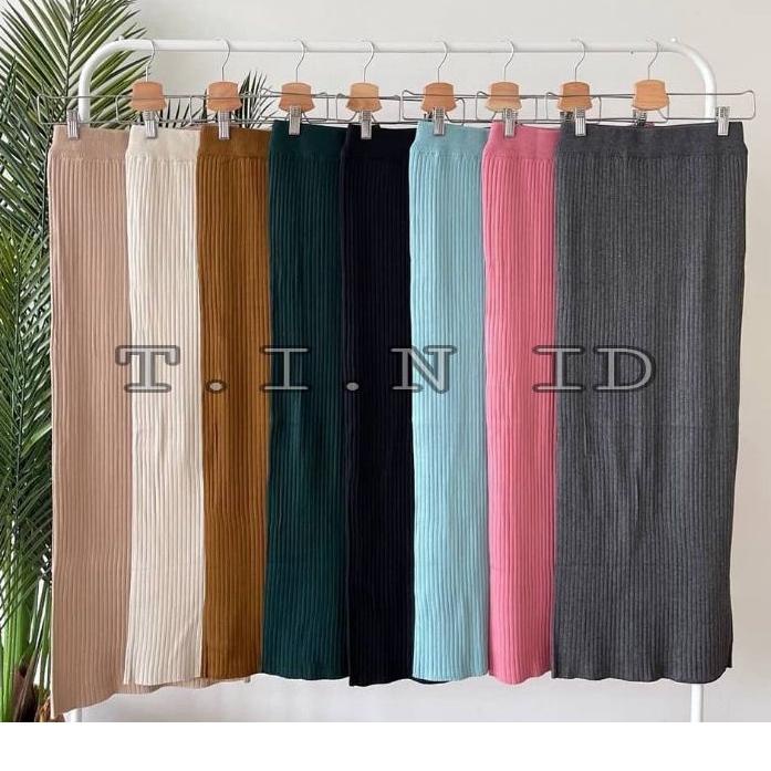 BAYAR DITEMPAT✔️Rok rajut span premium Import Long pensil rib knit skirt|RA7