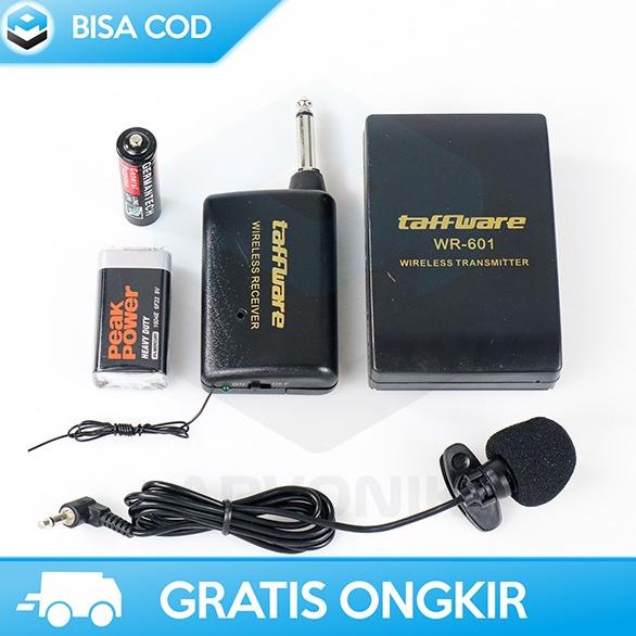 Sale Mic Wireless Clip On Receiver Fm Transmitter Taffware 20 Meter 6.3Mm Termurah