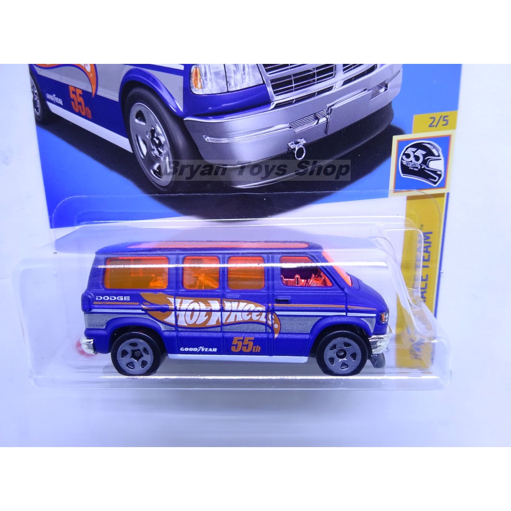 Hot Wheels Dodge Van Biru Kaca Orange