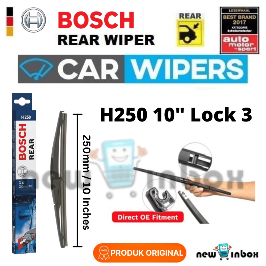 Wiper Belakang BOSCH REAR H250 250mm HRV, ALL NEW BRIO, ALL NEW PAJERO SPORT, OUTLANDER, SWIFT, SX4 