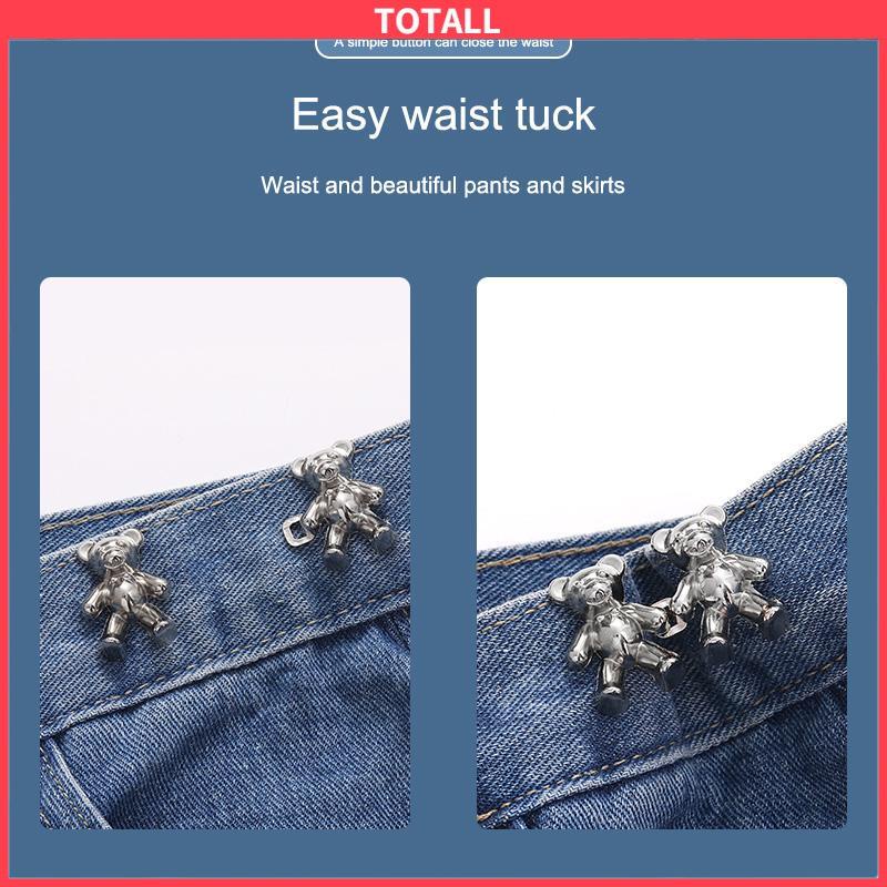 COD Tombol Penutup Pinggang Dilepas Kuku Gratis Seamless untuk Jeans Beruang Pasangan Gesper Kuku-Totall