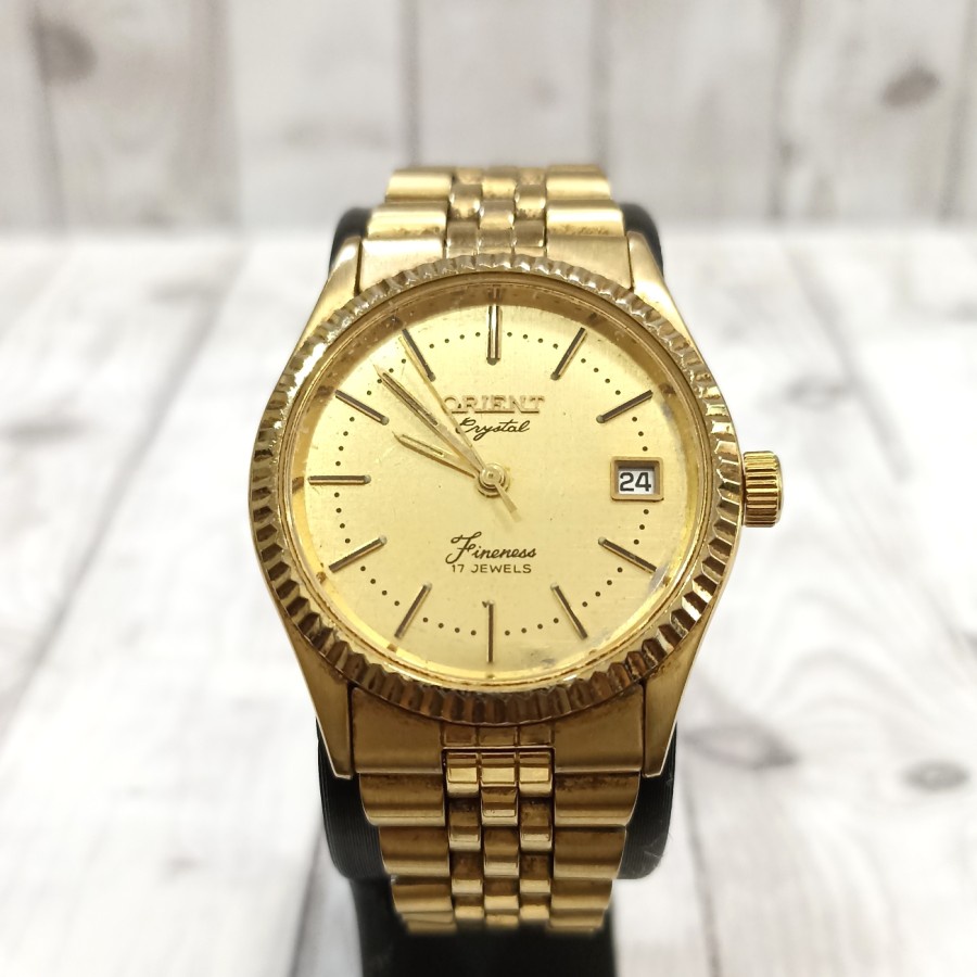 Jual Jam Tangan Emas Automatic Rantai Orient Crystal Fineness Manual