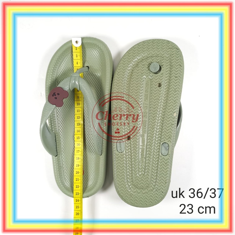 M2288GL1 Sandal Jepit Wanita Bear Anti Slip Glanzton Sendal Cewek Karet Jelly Empuk Premium Wonderly