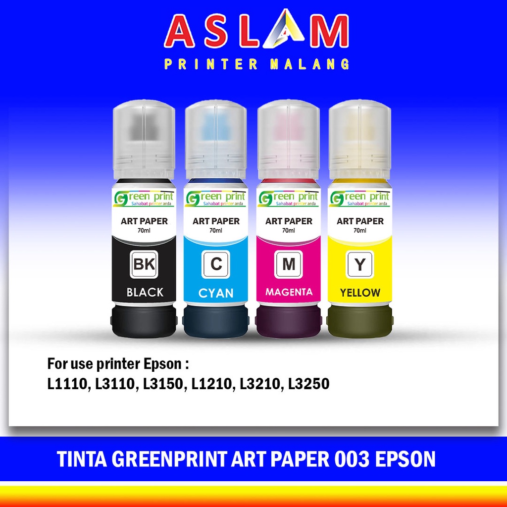 Tinta Art Paper Epson 003 Tinta Green Print Art Paper Epson 003 Black Cyan Magenta Yellow
