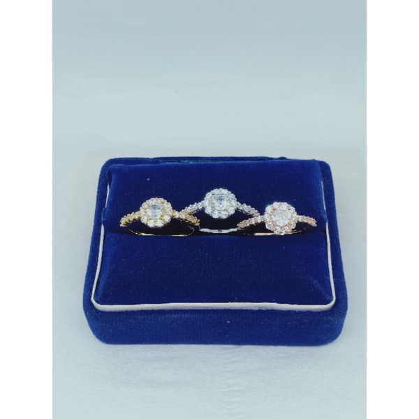 cincin bunga corr mp + mp samping / cincin perak asli silver 925 lapis emas/ cincin fashion wanita terbaru