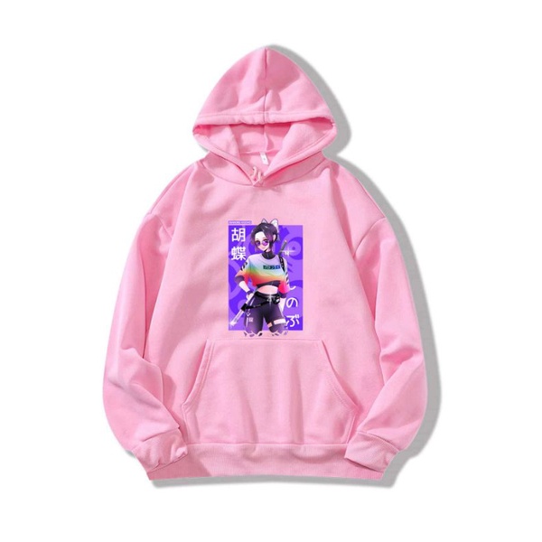hoodie anak perempuan anime dmon slayee gambar shinobu/suwiter hoodie anak anak gambar shinobu terba