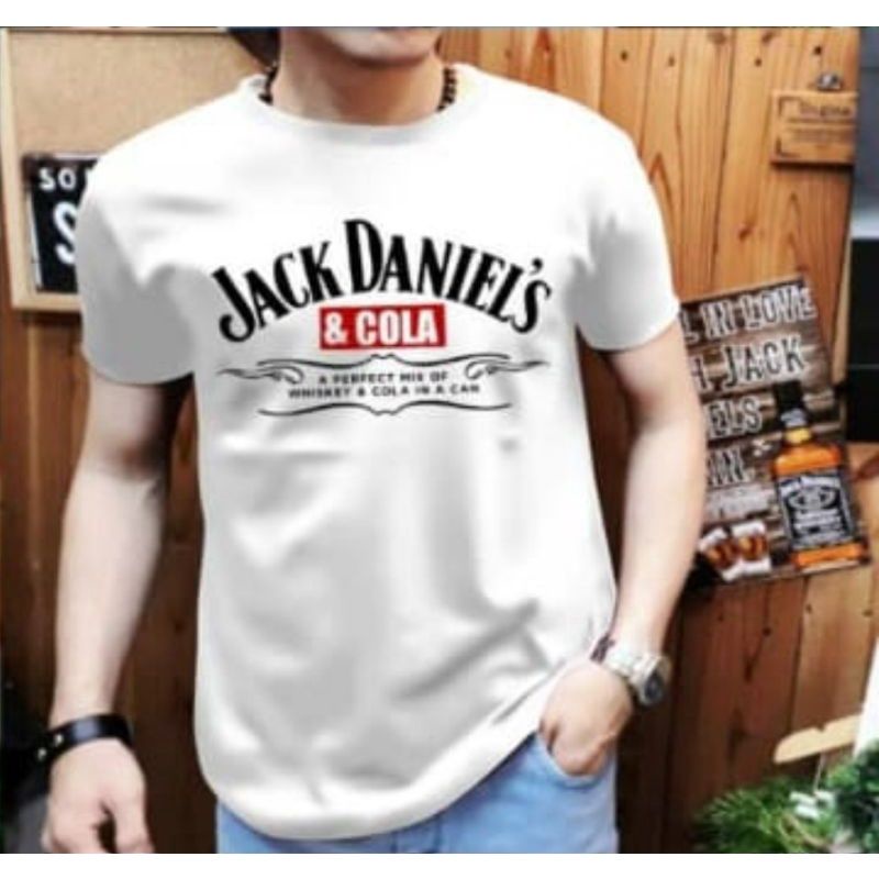 Kaos Distro Pria Jack and cola T shirt Cowok Kaos Oblong Baju Pria Dewasa Lengan Pendek