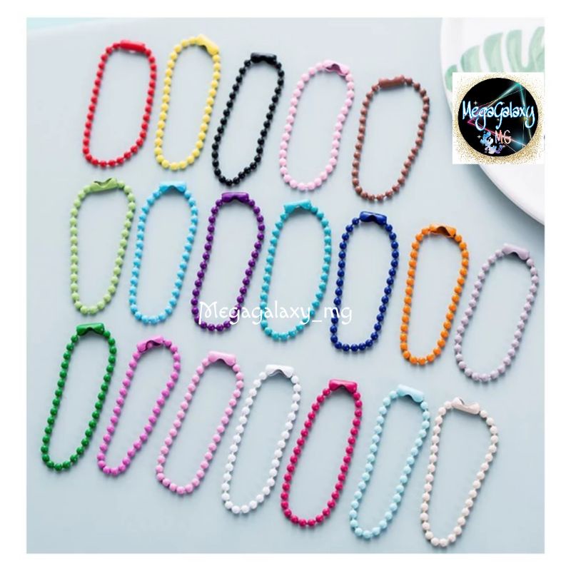 Rantai Biji Lada Merica Warna / Keychain DIY Gantungan Kunci Ballchain - 10 PCS