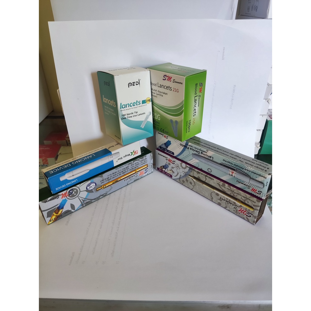 Paket Pen dan Lancet Bekam 21G Sammora Medilance Medt 21G