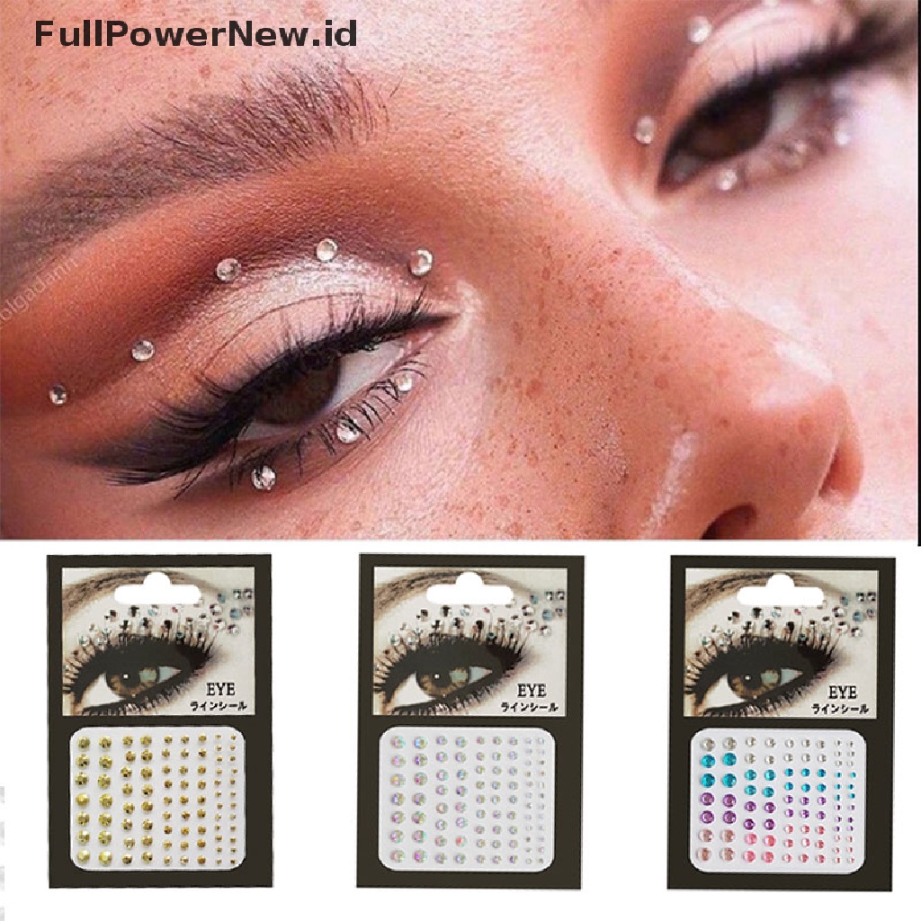 Power Stiker Tato Glitter Berlian Makeup Eyeliner Eyeshadow Wajah Berlian Imitasi Stiker ID