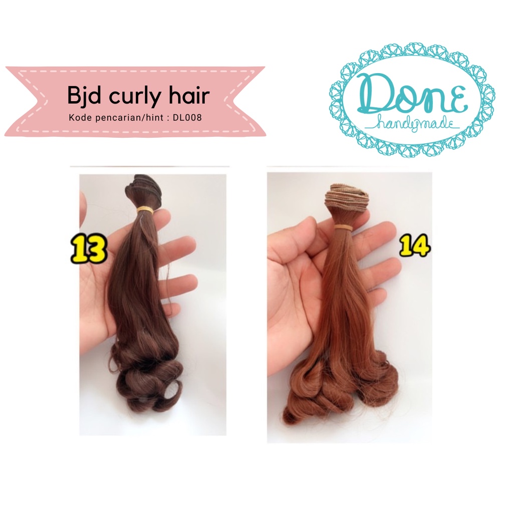 doll hair barbie hair bjd wig rambut boneka spiral B DL008