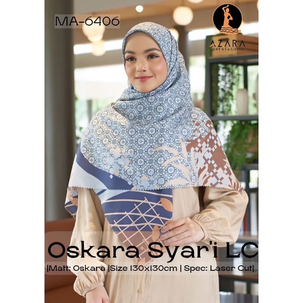 Kerudung Segiempat Syar'i Oskara Motif Lasercut Random By Azara Hijab Segi Empat Motif Jumbo Nayla Hija'b