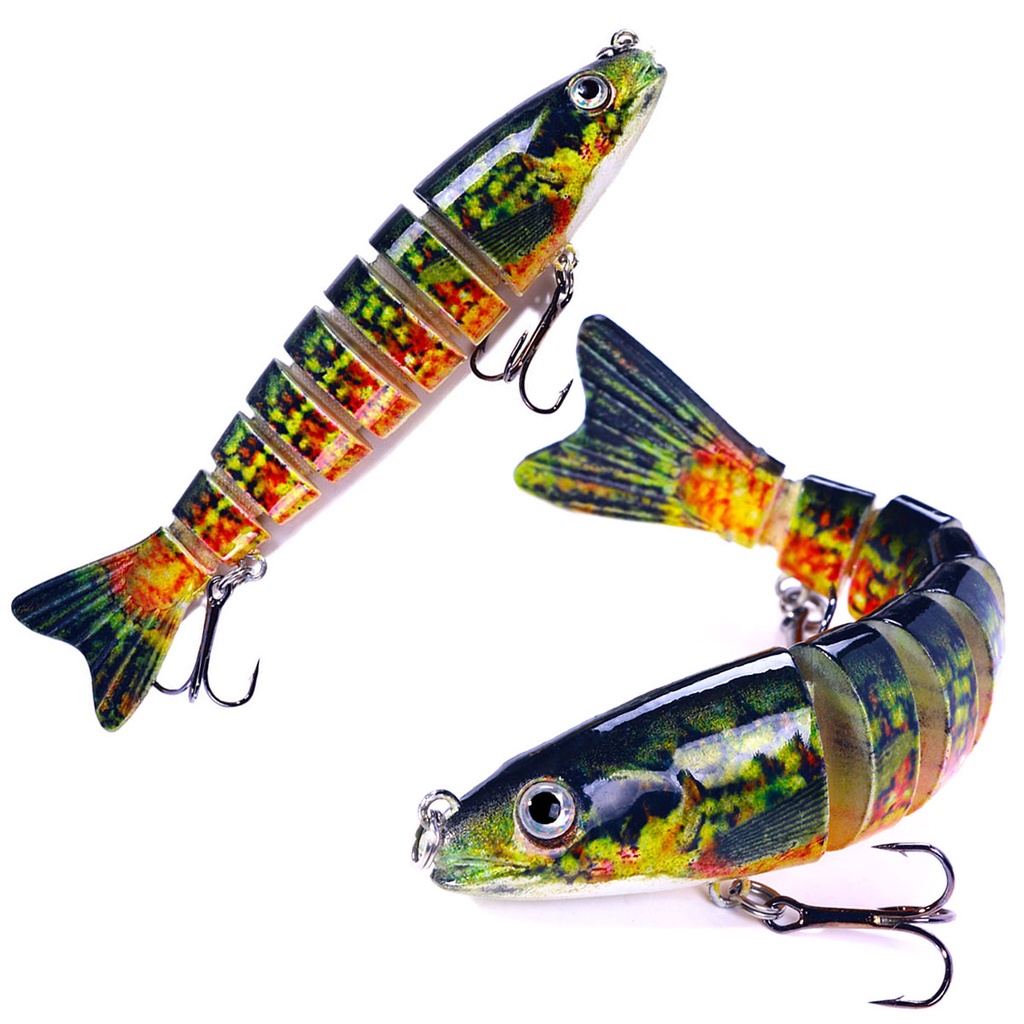 Hengjia New Umpan Swiming Bait Memancing Jointed Fishing Lure Umpan Keras Dengan Kait Treble Hook Memancing Umpan Untuk Umpan Besar 8-segmen Ikan Kecil Umpan Minnow