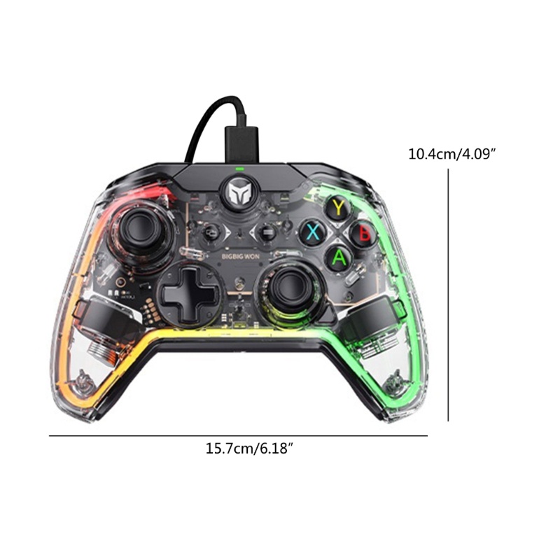 Zzz C1 Lite Wired Controller Cocok Untuk Switch/Win10/Win11 Dengan Tombol Belakang RGB Non-slip Grip Transparan Game Contro