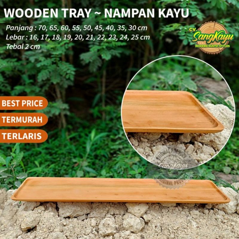 Nampan kayu besar tray kayu baki kayu wooden serving tray nampan saji 45 50 55