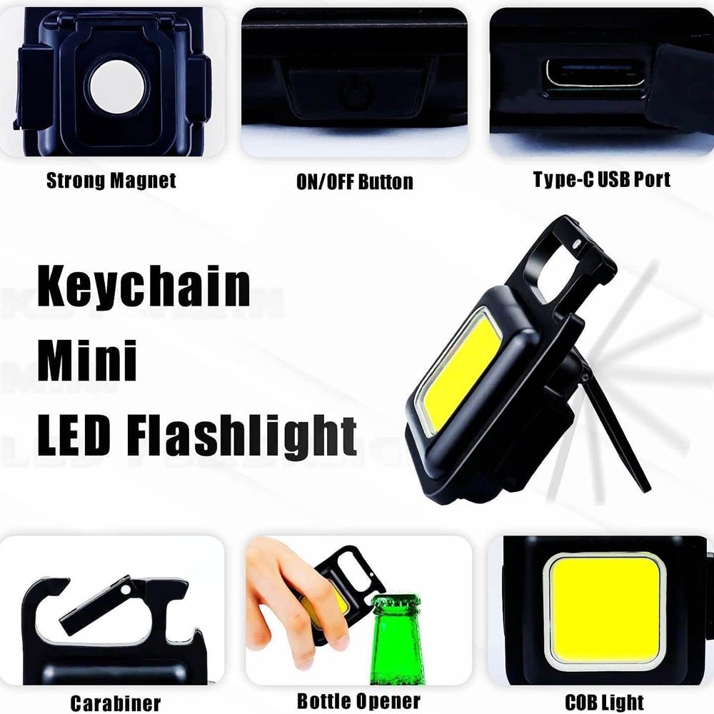 Mini Senter Emergency Magnet untuk outdoor dan indoor - Senter Gantungan Kunci Multifungsi Keychain Led