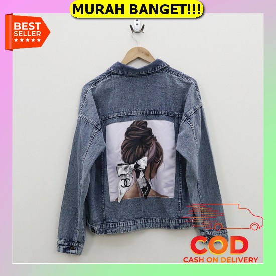 Jaket Jeans Wanita Elegan Crop Basic Terlaris Perempuan Simpel H6Y6 Bahan Adem Vintage Denim Import 