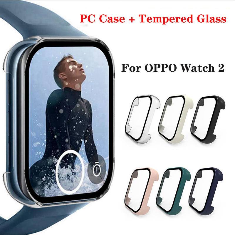 Casing PC +Tempered Glass For OPPO Watch2 3 Pro 42mm 46mm Smart Watch Bumper Frame Full Cover Pelindung Layar Untuk OPPO Watch Band2Free Case Shell