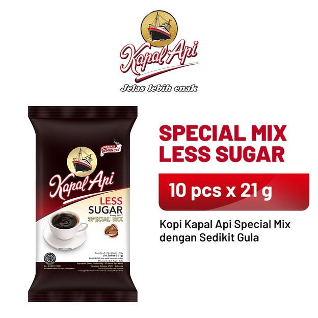 

[BISA COD] KAPAL API Special Mix Less Sugar 1 Pack (10 x 21 gr)