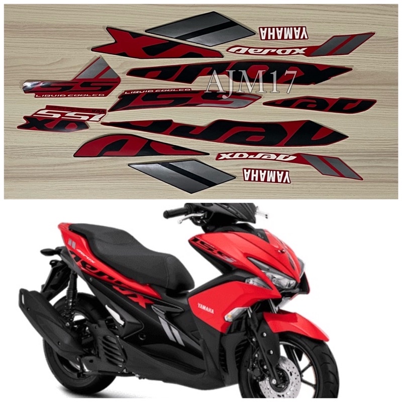 STIKER STRIPING MOTOR AEROX 2019 MERAH