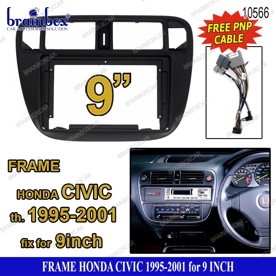Frame Head Unit Android Honda Civic 1995-2001 9 Inch Bingkai Panel TV Mobil PNP Car Monitor Radio