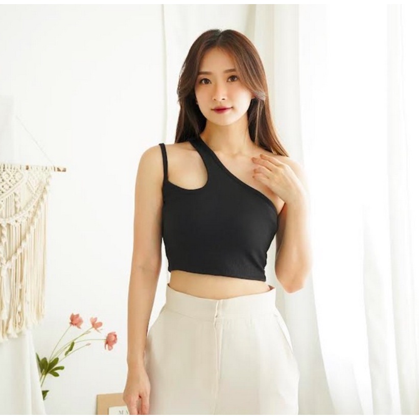 CAVALU Korean Crop Top One Shoulder Top Tank Top Tarzan Korean Tanktop 162