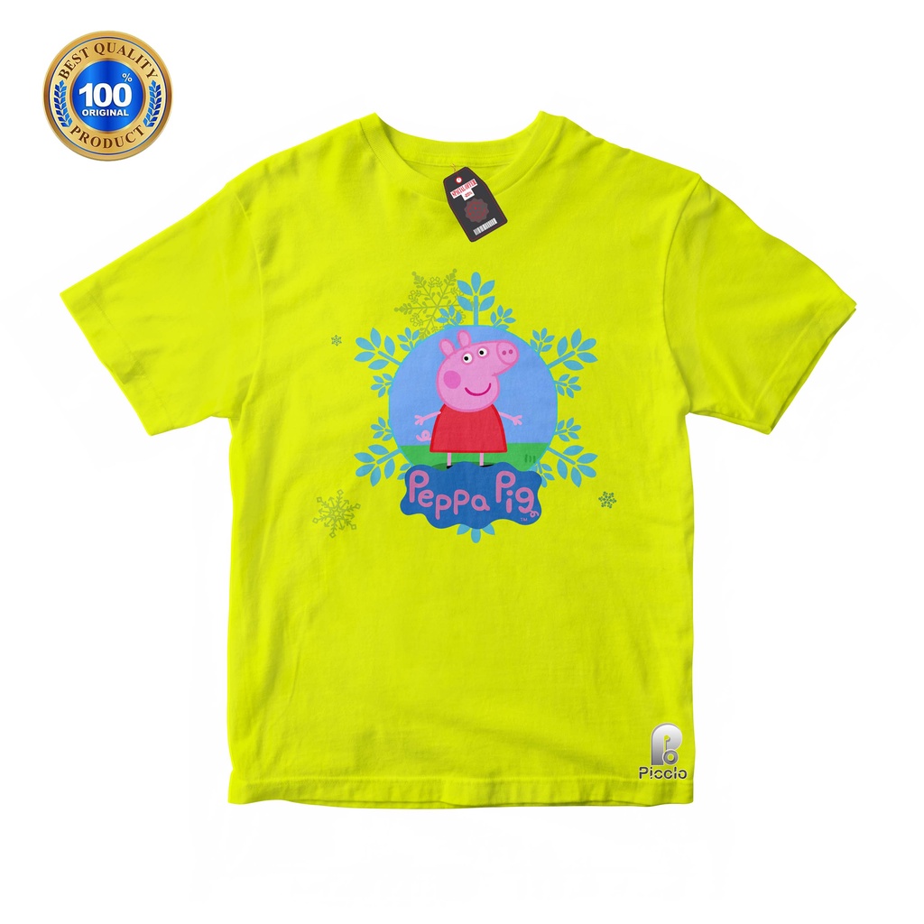 BAJU ANAK KAOS ATASAN ANAK MOTIF PEPPAPIG UNISEX Bahan COTTUN (FREE NAMA)