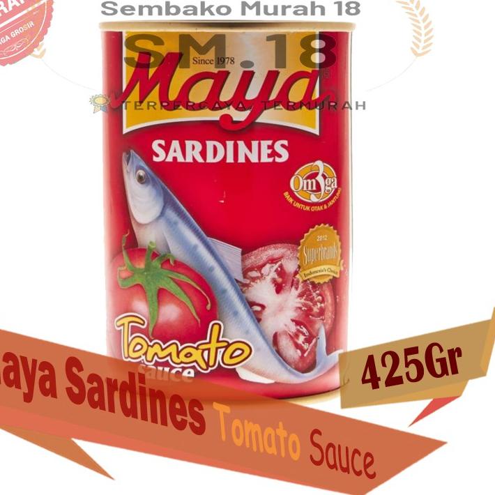 

6.6 STOK READY Sarden Maya Besar Saus Tomat Per KALENG - 425gr - Grosir Termurah