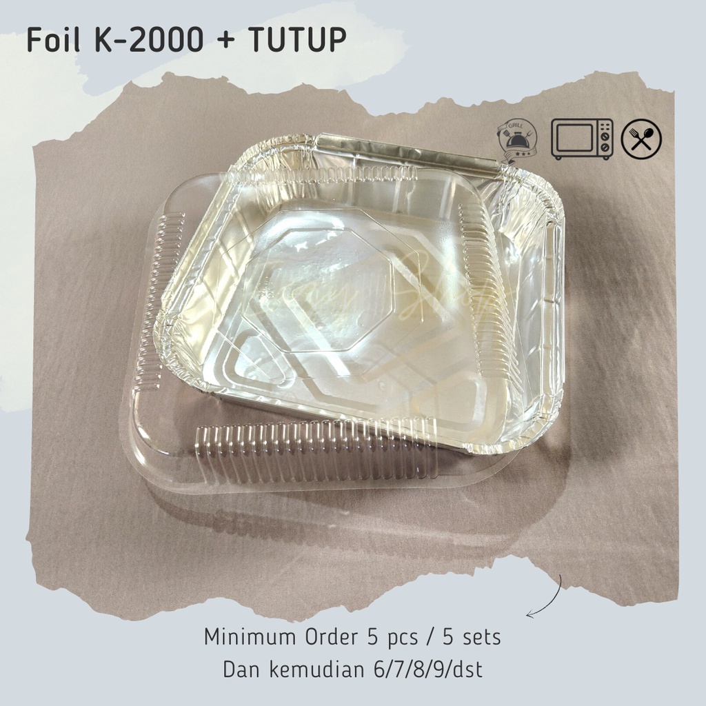 Aluminium Foil Loyang/Tray 2000 ml | K-2000 | Loyang Panggangan Ayam Kodok