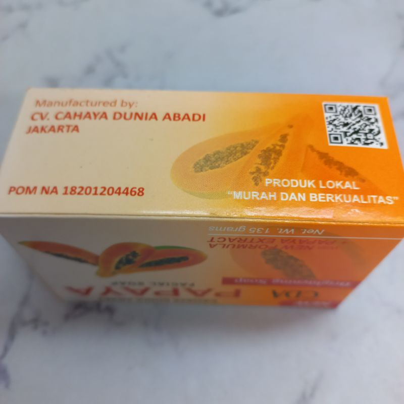 (CDA) SABUN PAPAYA PENCERAH 135 GRAM BPOM