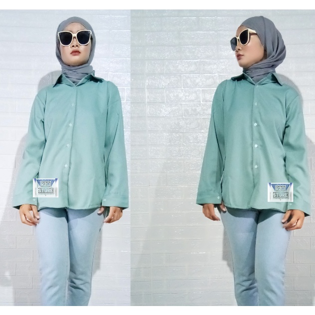 Atasan Wanita Lengan Panjang Blouse Kerja Style Jumbo Baju Kemeja Kantor Terbaru Kekinian Casual Kor