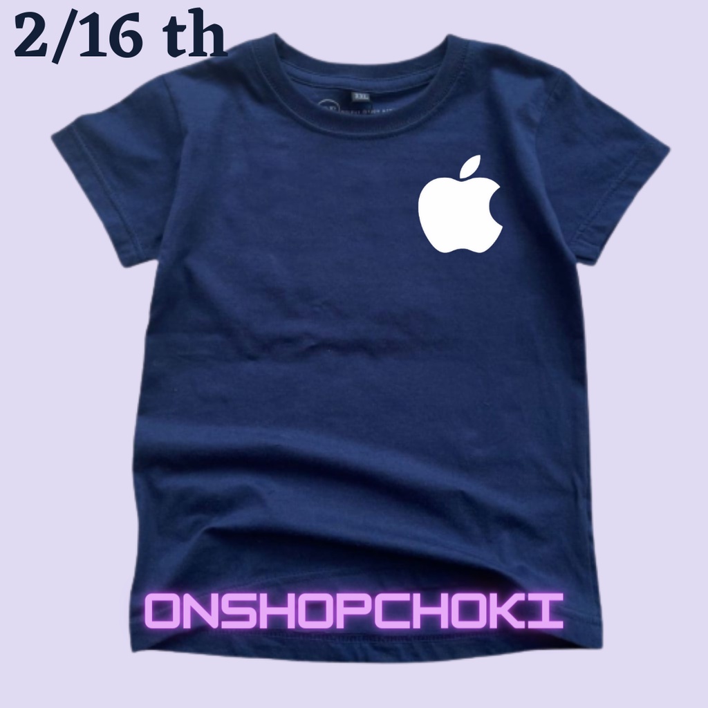 Kaos Anak LOGO &lt;APPEL&gt; Ideal Usia 2-16th Unisex Cowok/Cewek Kaos Oblong Anak Pakaian Anak